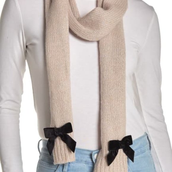 Kate Spade New York Western Velvet Metallic Bow Muffler Scarf NWT $98 - Picture 1 of 7